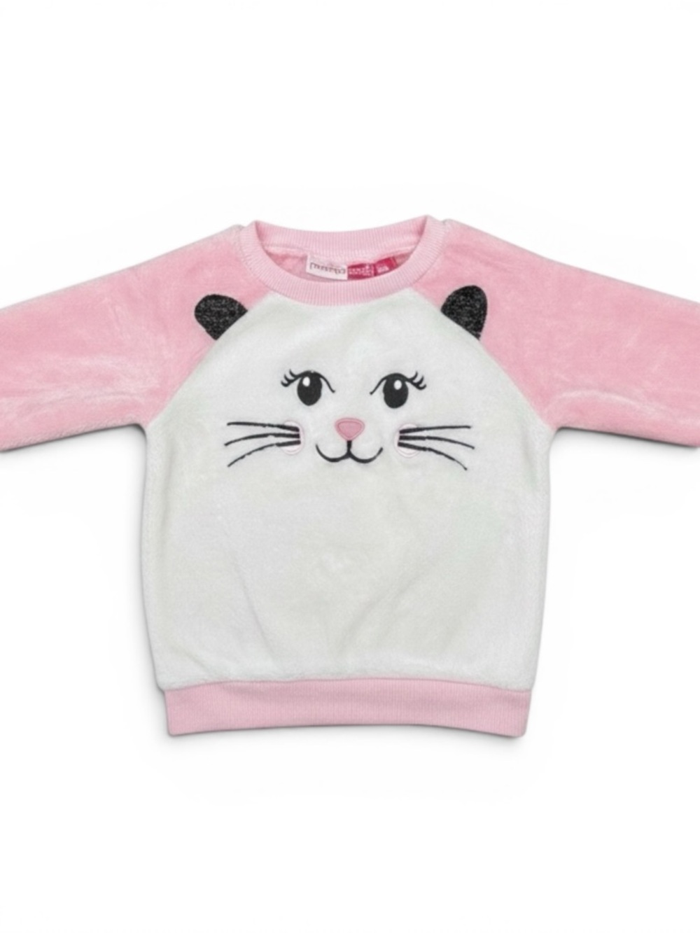 PENELOPE MACK Pink & White Plush Knit Sweater Girl’s 18M